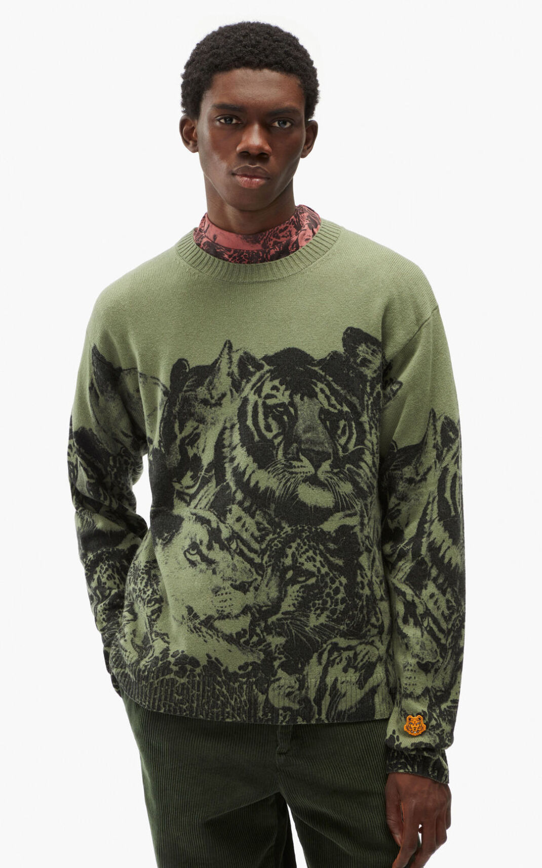 Suéter Kenzo Wildtigers loose wool Masculino - Luz Verdes | 927ZMYQED